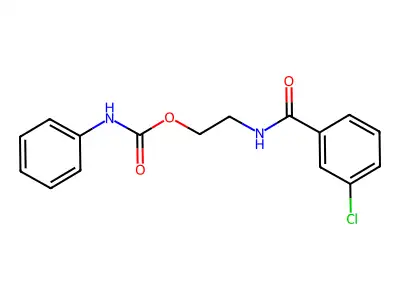 2-[(3-chlorobenzoyl)amino]ethyl N-phenylcarbamate structure