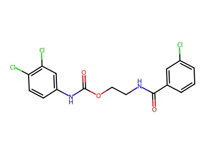 2-[(3-chlorobenzoyl)amino]ethyl N-(3,4-dichlorophenyl)carbamate structure