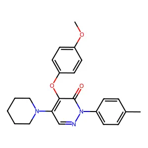 4-(4-methoxyphenoxy)-2-(4-methylphenyl)-5-piperidino-3(2H)-pyridazinone structure