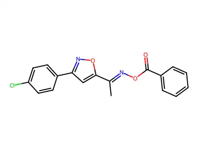 [1-[3-(4-Chlorophenyl)-1,2-oxazol-5-yl]ethylideneamino] benzoate structure