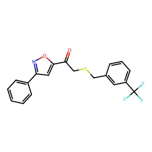 1-(3-Phenyl-5-isoxazolyl)-2-{[3-(trifluoromethyl)benzyl]sulfanyl}-1-ethanone structure