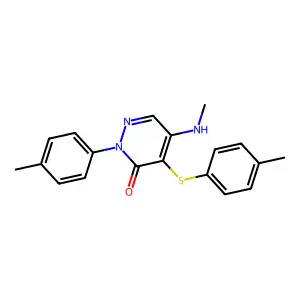 5-(methylamino)-2-(4-methylphenyl)-4-[(4-methylphenyl)sulfanyl]-3(2H)-pyridazinone structure