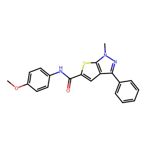 N-(4-methoxyphenyl)-1-methyl-3-phenyl-1H-thieno[2,3-c]pyrazole-5-carboxamide structure