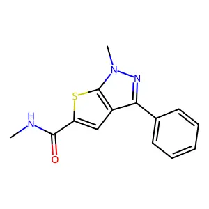 N,1-dimethyl-3-phenyl-1H-thieno[2,3-c]pyrazole-5-carboxamide structure