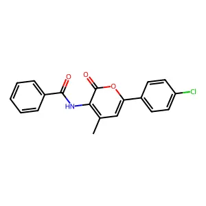 N-[6-(4-chlorophenyl)-4-methyl-2-oxo-2H-pyran-3-yl]benzenecarboxamide structure
