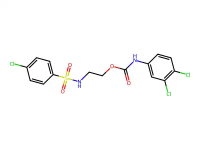 2-[(4-chlorophenyl)sulfonylamino]ethyl N-(3,4-dichlorophenyl)carbamate structure