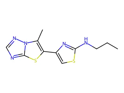 N-[4-(6-methyl[1,3]thiazolo[3,2-b][1,2,4]triazol-5-yl)-1,3-thiazol-2-yl]-N-propylamine structure