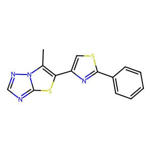 6-Methyl-5-(2-phenyl-1,3-thiazol-4-yl)[1,3]thiazolo[3,2-b][1,2,4]triazole structure