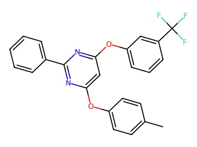 4-(4-Methylphenoxy)-2-phenyl-6-[3-(trifluoromethyl)phenoxy]pyrimidine structure