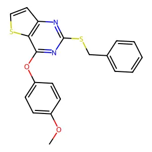 2-(Benzylsulfanyl)-4-(4-methoxyphenoxy)thieno[3,2-d]pyrimidine structure