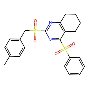 4-Methylbenzyl 4-(phenylsulfonyl)-5,6,7,8-tetrahydro-2-quinazolinyl sulfone structure