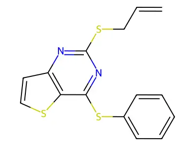 2-(Allylsulfanyl)-4-(phenylsulfanyl)thieno[3,2-d]pyrimidine structure