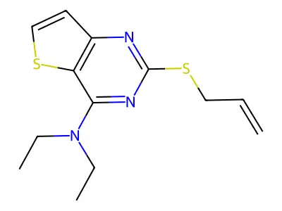 2-(allylsulfanyl)-N,N-diethylthieno[3,2-d]pyrimidin-4-amine structure