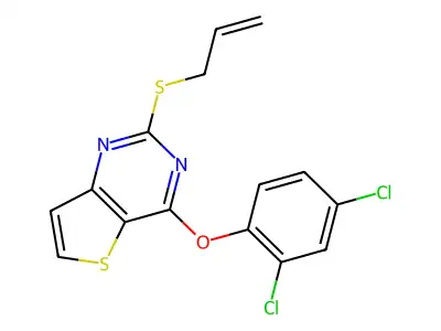 2-(Allylsulfanyl)-4-(2,4-dichlorophenoxy)thieno[3,2-d]pyrimidine structure