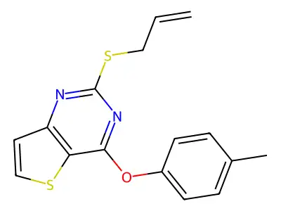 2-(Allylsulfanyl)-4-(4-methylphenoxy)thieno[3,2-d]pyrimidine structure