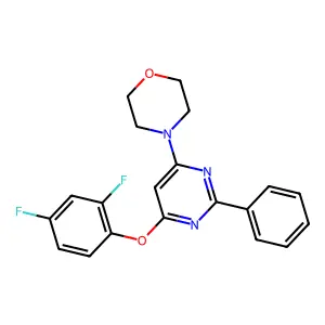 4-[6-(2,4-Difluorophenoxy)-2-phenylpyrimidin-4-yl]morpholine structure