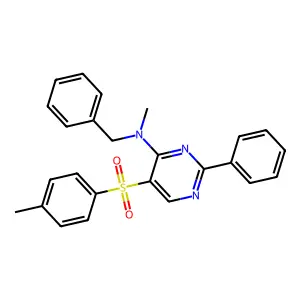 N-benzyl-N-methyl-5-[(4-methylphenyl)sulfonyl]-2-phenyl-4-pyrimidinamine structure