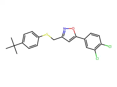 4-(Tert-butyl)phenyl [5-(3,4-dichlorophenyl)-3-isoxazolyl]methyl sulfide structure