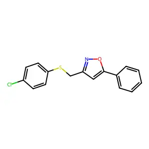 4-Chlorophenyl (5-phenyl-3-isoxazolyl)methyl sulfide structure