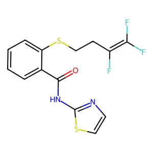 N-(1,3-thiazol-2-yl)-2-[(3,4,4-trifluoro-3-butenyl)sulfanyl]benzenecarboxamide structure