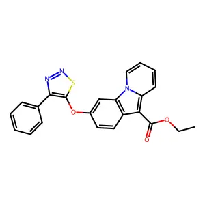 Ethyl 3-[(4-phenyl-1,2,3-thiadiazol-5-yl)oxy]pyrido[1,2-a]indole-10-carboxylate structure