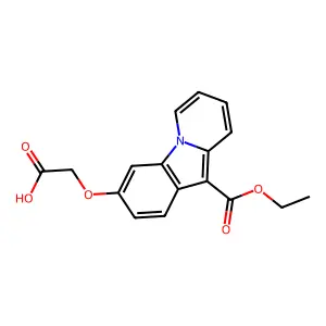 2-{[10-(Ethoxycarbonyl)pyrido[1,2-a]indol-3-yl]oxy}acetic acid structure
