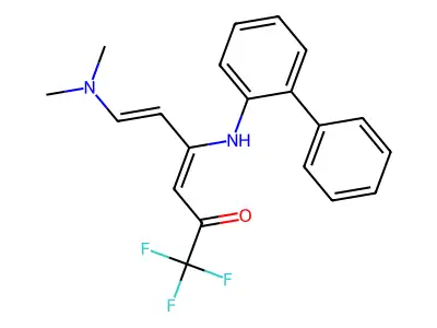 6-(Dimethylamino)-1,1,1-trifluoro-4-(2-phenylanilino)hexa-3,5-dien-2-one structure