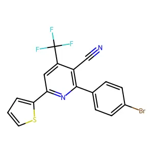 2-(4-Bromophenyl)-6-(2-thienyl)-4-(trifluoromethyl)nicotinonitrile structure