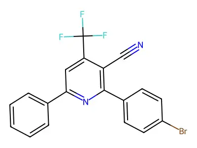 2-(4-Bromophenyl)-6-phenyl-4-(trifluoromethyl)pyridine-3-carbonitrile structure