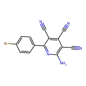 2-Amino-6-(4-bromophenyl)-3,4,5-pyridinetricarbonitrile structure