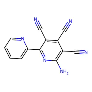 2-Amino-3,4,5-tricyano-6-(2-pyridyl)pyridine structure