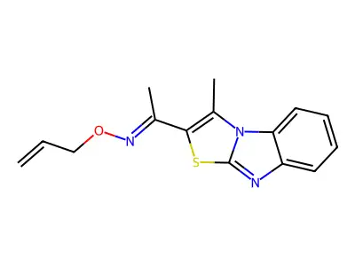 1-(1-methyl-[1,3]thiazolo[3,2-a]benzimidazol-2-yl)-N-prop-2-enoxyethanimine structure