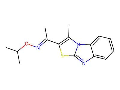 1-(1-methyl-[1,3]thiazolo[3,2-a]benzimidazol-2-yl)-N-propan-2-yloxyethanimine structure