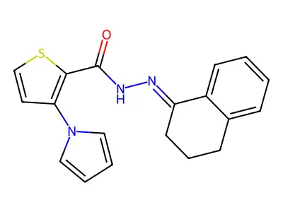 N'-(3,4-Dihydronaphthalen-1(2H)-ylidene)-3-(1H-pyrrol-1-yl)thiophene-2-carbohydrazide structure