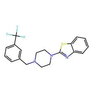 2-(4-{[3-(Trifluoromethyl)phenyl]methyl}piperazin-1-yl)-1,3-benzothiazole structure