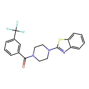 (4-(Benzo[d]thiazol-2-yl)piperazin-1-yl)(3-(trifluoromethyl)phenyl)methanone structure