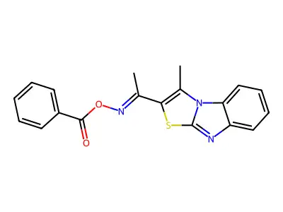 [1-(1-Methyl-[1,3]thiazolo[3,2-a]benzimidazol-2-yl)ethylideneamino] benzoate structure