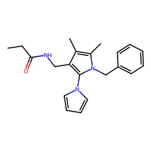 N-[(1-benzyl-4,5-dimethyl-2-pyrrol-1-ylpyrrol-3-yl)methyl]propanamide structure