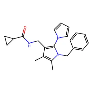 N-[(2-pyrrolo)-1-benzyl-4,5-dimethyl-1H-pyrrol-3-yl)methyl]-cyclopropanecarboxamide structure