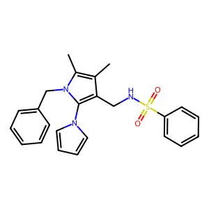 N-[(1-benzyl-4,5-dimethyl-2-pyrrol-1-ylpyrrol-3-yl)methyl]benzenesulfonamide structure