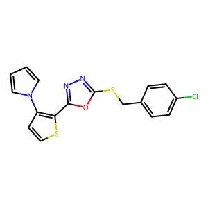 4-chlorobenzyl 5-[3-(1H-pyrrol-1-yl)-2-thienyl]-1,3,4-oxadiazol-2-yl sulfide structure