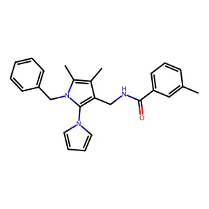 N-[(1-benzyl-4,5-dimethyl-2-pyrrol-1-ylpyrrol-3-yl)methyl]-3-methylbenzamide structure