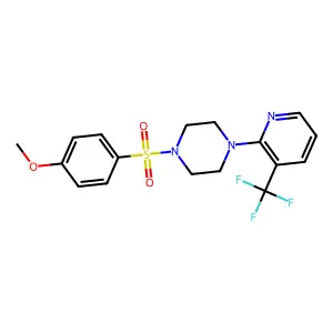 1-(4-Methoxyphenyl)sulfonyl-4-[3-(trifluoromethyl)pyridin-2-yl]piperazine structure