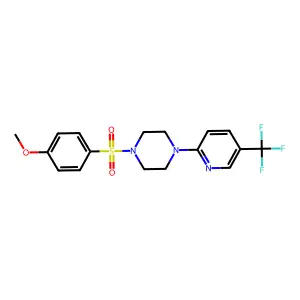 1-(4-Methoxyphenyl)sulfonyl-4-[5-(trifluoromethyl)pyridin-2-yl]piperazine structure