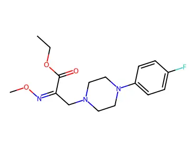Ethyl 3-[4-(4-fluorophenyl)piperazino]-2-(methoxyimino)propanoate structure