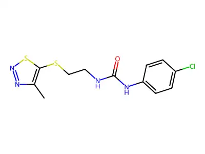 N-(4-chlorophenyl)-N'-{2-[(4-methyl-1,2,3-thiadiazol-5-yl)sulfanyl]ethyl}urea structure