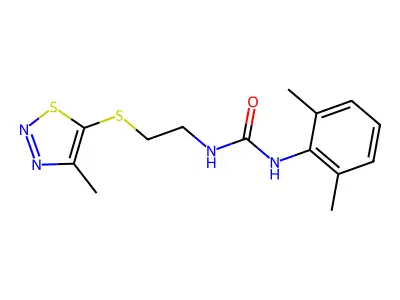 N-(2,6-dimethylphenyl)-N'-{2-[(4-methyl-1,2,3-thiadiazol-5-yl)sulfanyl]ethyl}urea structure