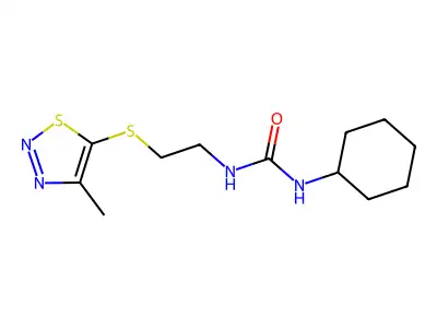 N-cyclohexyl-N'-{2-[(4-methyl-1,2,3-thiadiazol-5-yl)sulfanyl]ethyl}urea structure