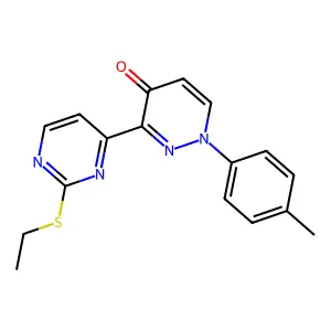 3-[2-(ethylsulfanyl)-4-pyrimidinyl]-1-(4-methylphenyl)-4(1H)-pyridazinone structure