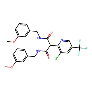 2-[3-chloro-5-(trifluoromethyl)pyridin-2-yl]-N,N'-bis[(3-methoxyphenyl)methyl]propanediamide structure
